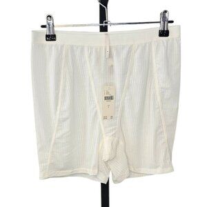 Anthropologie Womens Ribbed Brief Under Shorts Size Small White NWT Sleepwear